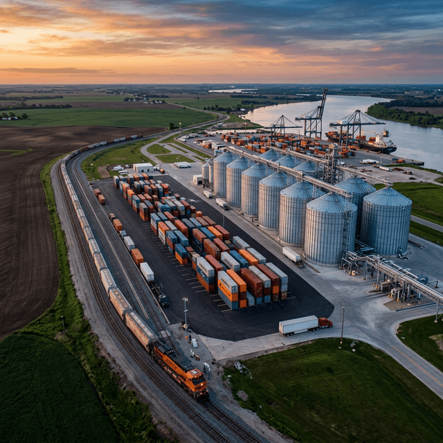 Agricultural Logistics Drone Shot